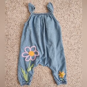 Mud Pie Blue Floral Jumpsuit